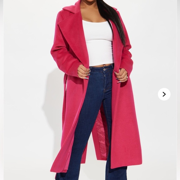 Vibrant Pink Long Coat - Picture 3 of 5